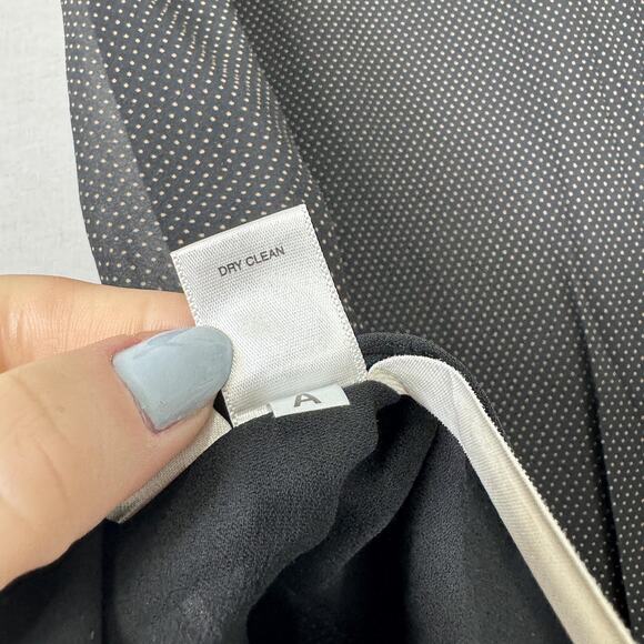 Vintage Ann Taylor Dress Womens 12 Black Silk Polka Dot Midi Fairy Whimsigoth - Picture 16 of 16